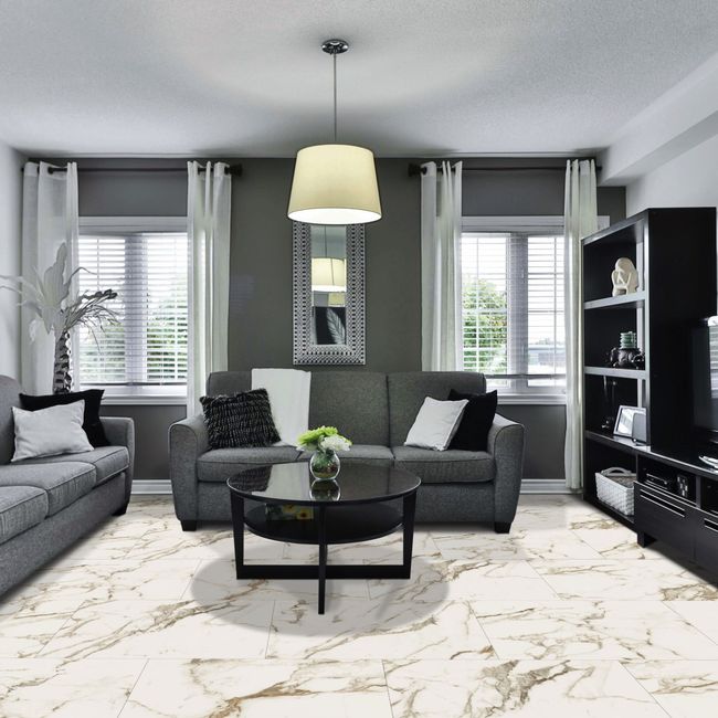 1867 Floors Evolution Purflex Statuario Gold Luxury Vinyl Tile view 2