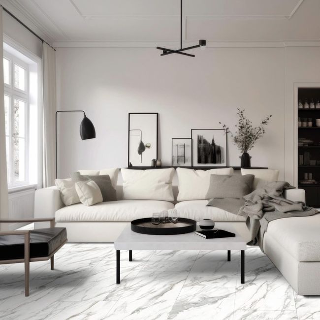 1867 Floors Evolution Rise+ Calacatta Grey Luxury Vinyl Tile view 2