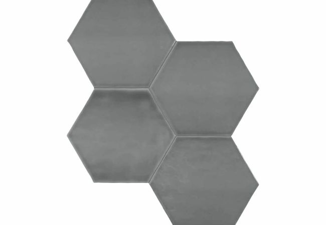 Anatolia Tile Teramoda Charcoal Porcelain 6 In Hexagon Pressed Glossy