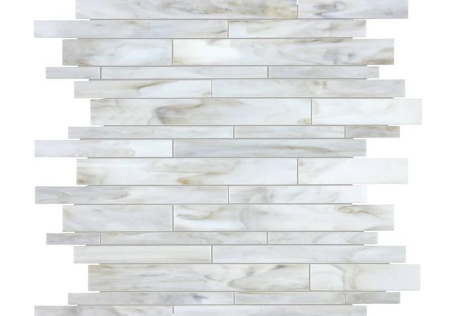 Anatolia Tile Baroque Calacatta Random Strip Mosaic