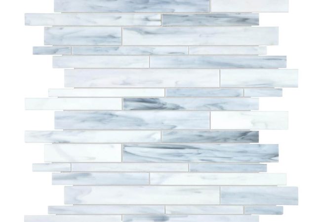 Anatolia Tile Baroque Carrara Random Strip Mosaic