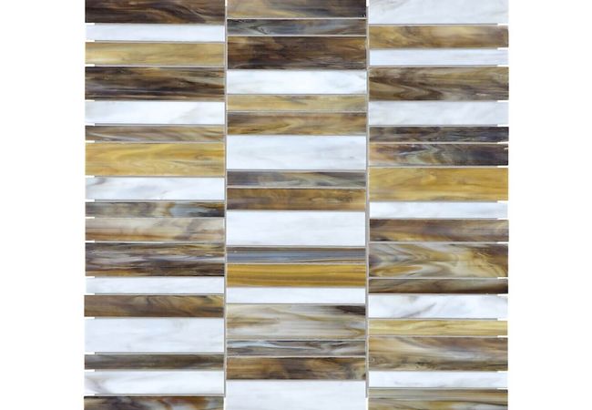 Anatolia Tile Baroque Peperino Random Stacked Mosaic