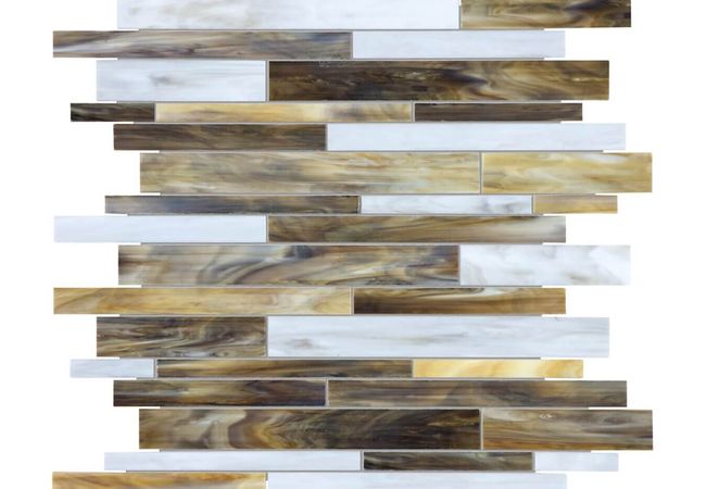 Anatolia Tile Baroque Peperino Random Strip Mosaic