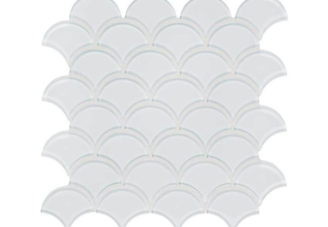 Anatolia Tile Element Ice Glass Scallop Mosaic