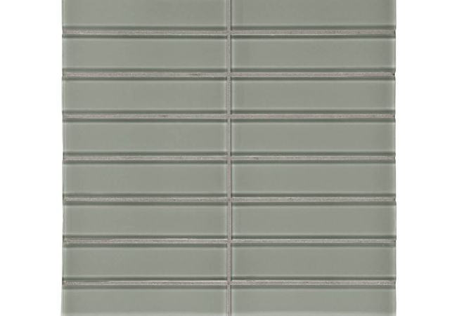 Anatolia Tile Element Smoke Glass 1.5 X 6 Stacked Mosaic