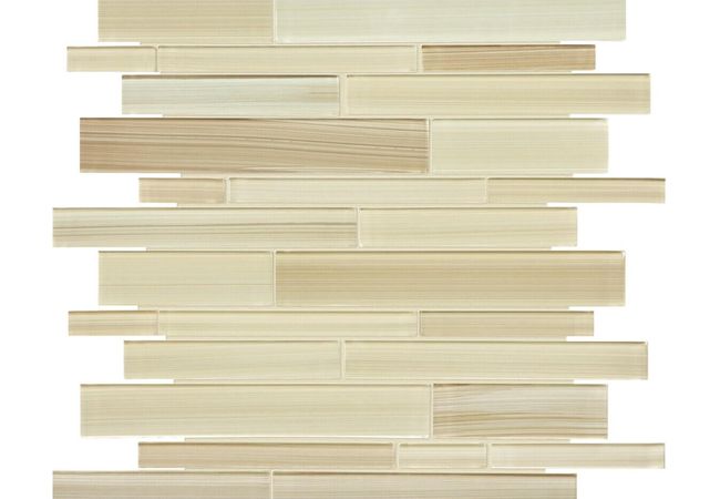 Anatolia Tile Fusion Sand Random Strip Mosaic