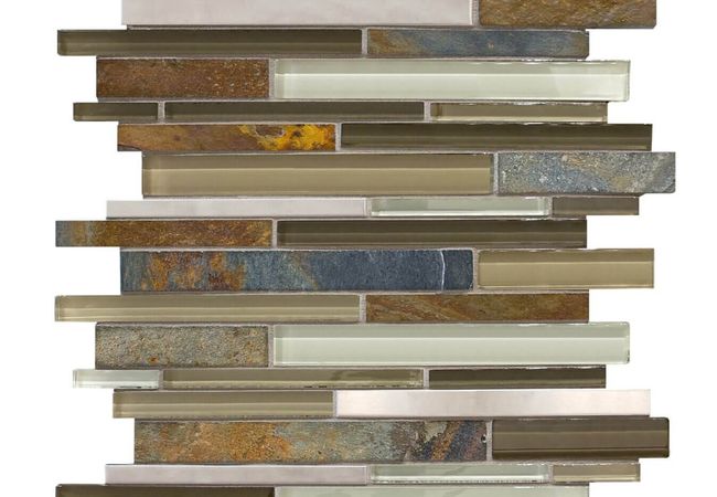 Anatolia Tile Nature Trail Stainless Random Strip Mosaic