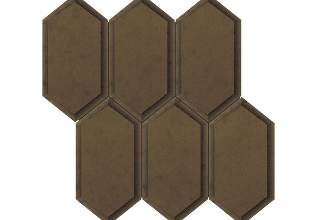 Anatolia Tile Obsidian Antique Bronze Mosaics Beveled Hexagon Mosaic Glossy
