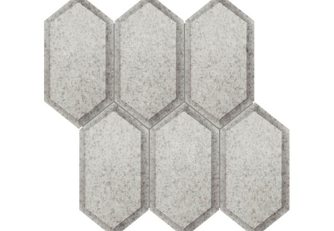 Anatolia Tile Obsidian Antique Silver Mirror Mosaics Beveled Hexagon Mosaic Glossy