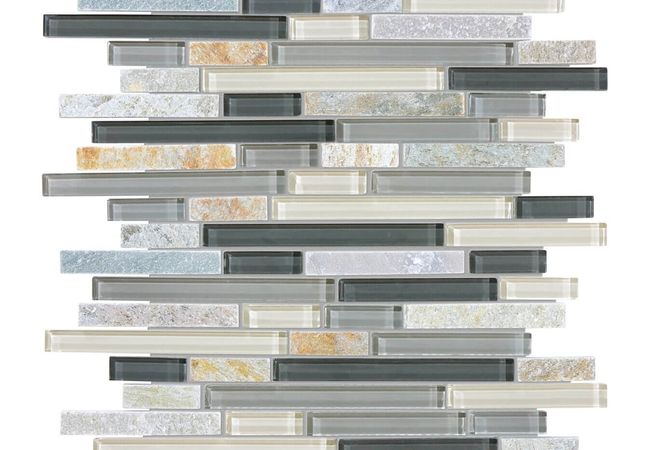 Anatolia Tile Silver Aspen Linear Blend Mosaic