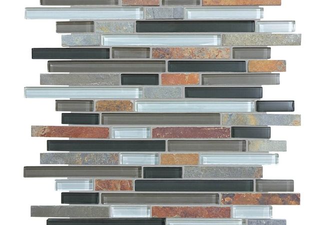 Anatolia Tile Smoky Mica Linear Blend Mosaic