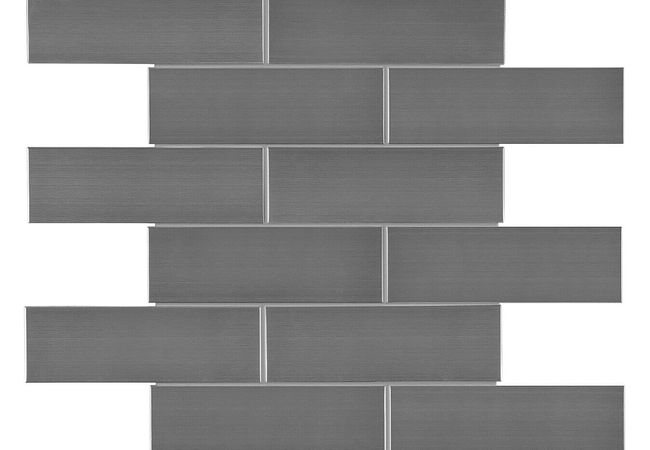 Anatolia Tile Stainless Steel 2 X 6 Brick Mosaic Glossy