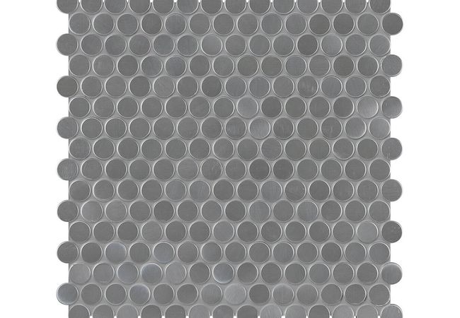 Anatolia Tile Stainless Steel Pennyround Mosaic Glossy