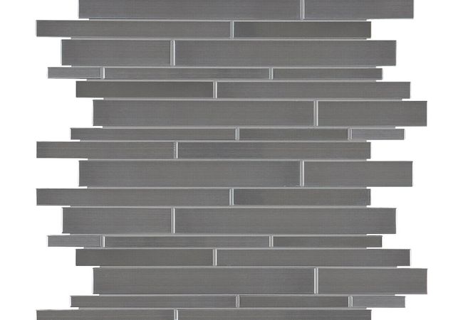 Anatolia Tile Stainless Steel Random Strip Mosaic Glossy