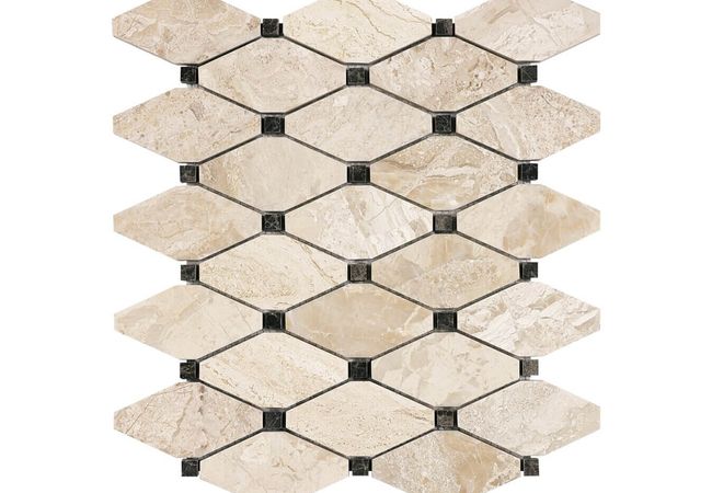 Anatolia Tile Impero Reale Clipped Diamond Mosaic Polished / Honed Marble