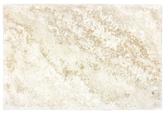 Anatolia Tile Ivory Travertine 16 x 24 Chiseled & Brushed Natural Stone