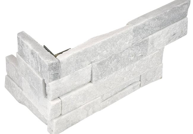 Anatolia Tile Ledgerstone Glacier 6 X 18 Assembled Corner Mosaic