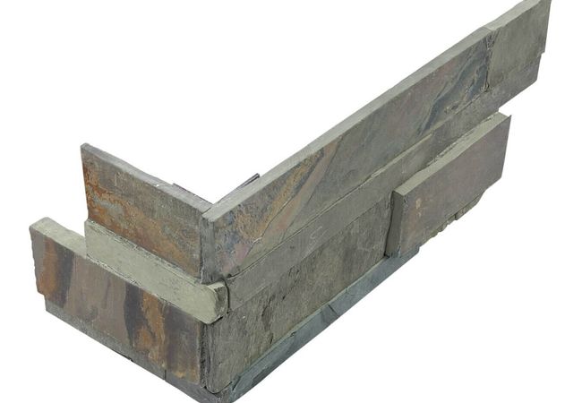 Anatolia Tile Ledgerstone Indian Coast 6 X 18 Assembled Corner Mosaic