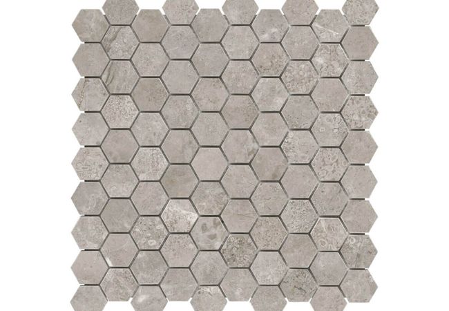 Anatolia Tile Ritz Gray 1.25 Hexagon Mosaic Polished / Honed Natural Stone