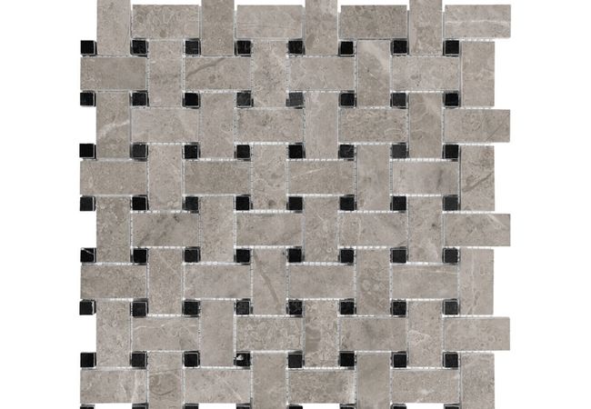 Anatolia Tile Ritz Gray Basketweave Mosaic Polished / Honed Natural Stone