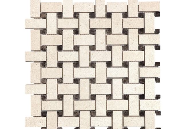 Anatolia Tile Serene Ivory Basketweave Mosaic Honed Natural Stone