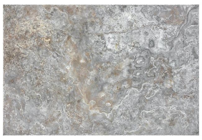 Anatolia Tile Silver Ash Travertine 16 x 24 Chiseled & Brushed Natural Stone
