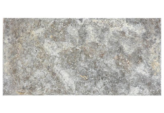 Anatolia Tile Silver Ash Travertine 8 x 16 Chiseled & Brushed Natural Stone