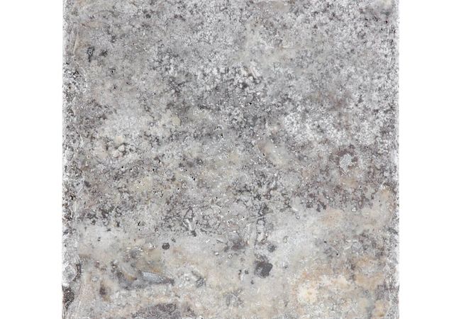 Anatolia Tile Silver Ash Travertine 8 x 8 Chiseled & Brushed Natural Stone