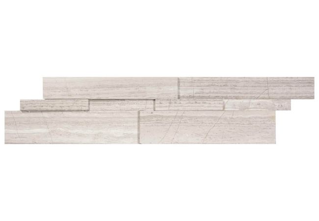 Anatolia Tile Strada Mist 6 x 24 Cubic Wall Panel Honed Natural Stone