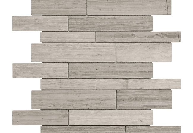 Anatolia Tile Strada Mist Random Strip Mosaic Honed Natural Stone
