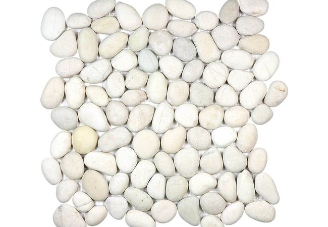 Anatolia Tile Zen Serenity Ivory Natural Pebble Mosaic Matte