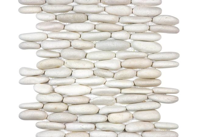 Anatolia Tile Zen Serenity Ivory Stacked Pebble Mosaic Matte
