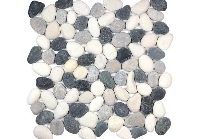Anatolia Tile Zen Tranquil Cool Blend Natural Pebble Mosaic Matte