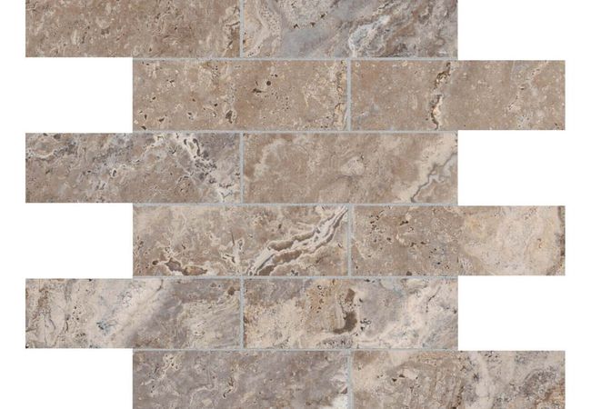 Anatolia Tile Antico Walnut Porcelain 2 x 6 Brick Mosaic Matte
