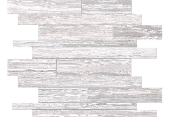 Anatolia Tile Eramosa Ice Porcelain Random Strip Mosaic Matte