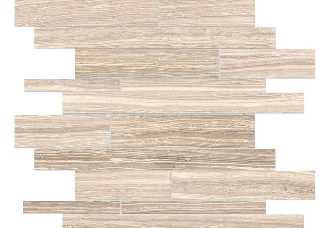 Anatolia Tile Eramosa Sand Porcelain Random Strip Mosaic Matte