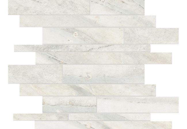 Anatolia Tile Evolution Ice Porcelain Random Strip Mosaic Matte