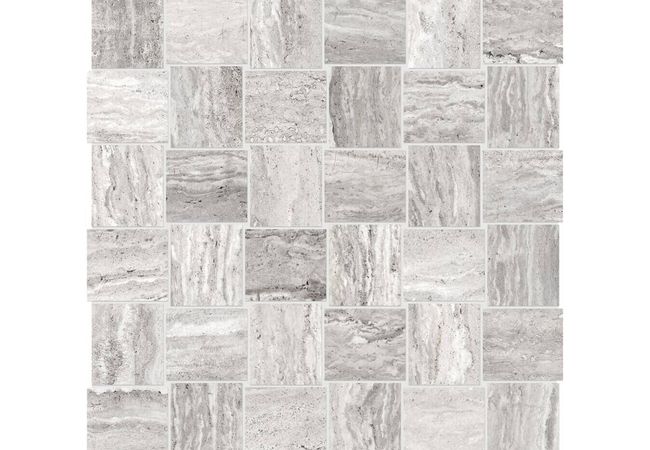 Anatolia Tile Precept Ice Porcelain 2 X 2 Basketweave Mosaic Matte