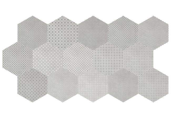 Anatolia Tile Wool Porcelain 8.5 In Hexagon Blend Pressed Matte