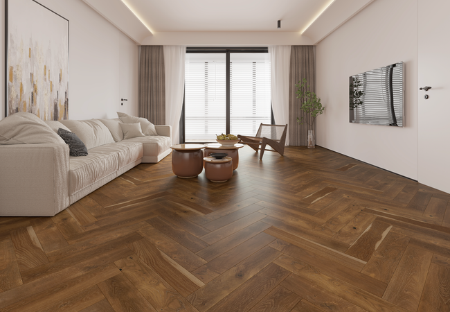 Biyork Floors Nouveau 7 Bespoke European Oak Herringbone Hidden Cabin view 2