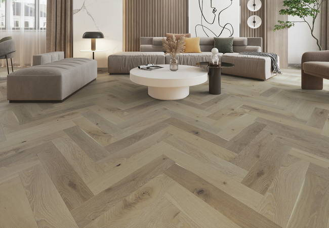 Biyork Floors Nouveau 7 Bespoke European Oak Herringbone Northern Veranda view 2