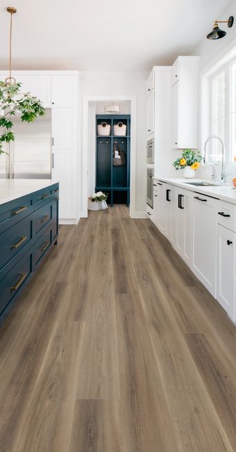 Coretec Originals Enhanced Worn Leather Pecan Luxury Vinyl Plank view 2