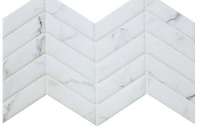 Ciot Tile Stone Glass Herringbone Statuario
