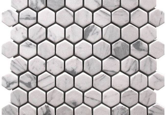 Ciot Tile Bianco Carrara Hexagon Tumbled 1 ¼''