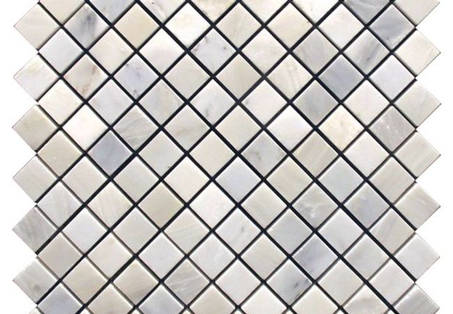 Ciot Tile Classic White Argyle Mosaic Polished