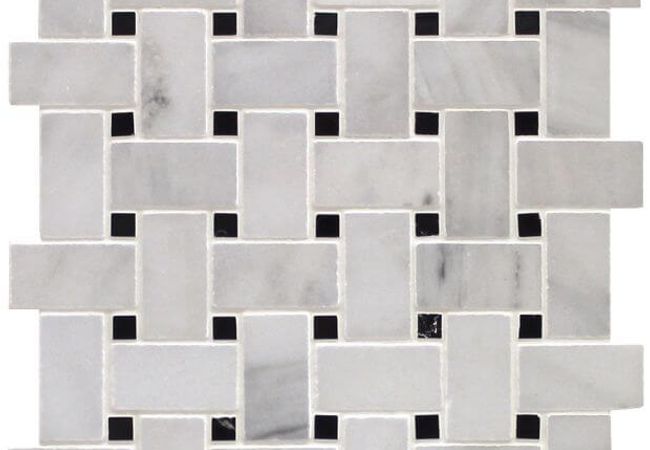 Ciot Tile Classic White W/Nero Marquina Insert Basketweave