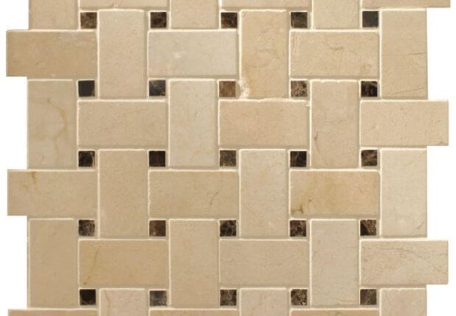 Ciot Tile Crema Marfil/Emperador Basketweave Polished