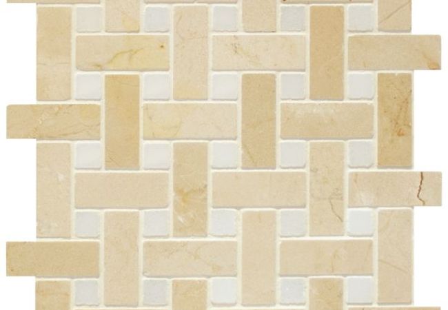 Ciot Tile Crema Marfil/Polar White Basketweave Polished