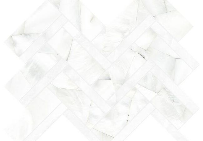 Ciot Tile 14 3/4X13 Alabastro Bianco Deco Freccia