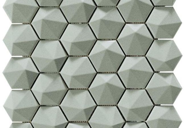 Ciot Tile 2.5'' 3Dhex Mos. Aluminium Matt